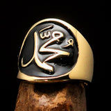 Perfectly crafted Men's black Muhammad Muslim Pinky Ring - solid Brass - BikeRing4u