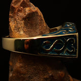 Perfectly crafted " as known as" Synonym Men's Ring blue AKA - solid Brass - BikeRing4u