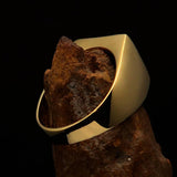 Excellent crafted Men's Franciscan Corona Cross Pinky Ring - shiny Brass - BikeRing4u