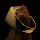 Excellent crafted Men's Franciscan Corona Cross Pinky Ring - shiny Brass - BikeRing4u