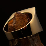 Perfectly crafted Men's blue Sinhalese Lion Pinky Ring - Solid Brass - BikeRing4u