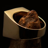 Perfectly crafted Men's blue Sinhalese Lion Pinky Ring - Solid Brass - BikeRing4u