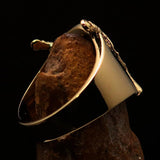 Crossed Swords Men's Knights Templar red Cross Ring - solid Brass - BikeRing4u