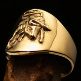 Excellent crafted Men's wild Bull Buffalo Pinky Ring - solid Brass - BikeRing4u