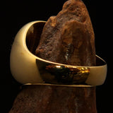 Excellent crafted oval domed Men's red Cross Lorraine Ring - solid Brass - BikeRing4u