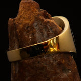 Excellent crafted ancient red Celtic Birgit's Cross Men's Pinky Ring - solid Brass - BikeRing4u