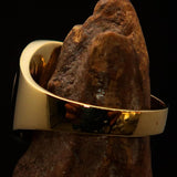 Excellent crafted ancient red Celtic Birgit's Cross Men's Pinky Ring - solid Brass - BikeRing4u