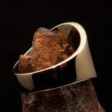 Nicely crafted Men's Claddagh Pinky Ring green winged heart Star Moon - solid Brass - BikeRing4u