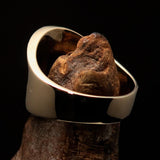 Nicely crafted Men's Claddagh Pinky Ring green winged heart Star Moon - solid Brass - BikeRing4u