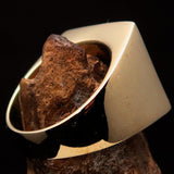 Perfectly crafted Men's green Sinhalese Lion Pinky Ring - Solid Brass - BikeRing4u