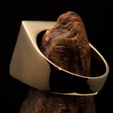 Perfectly crafted Men's black Sinhalese Lion Pinky Ring - Solid Brass - BikeRing4u