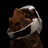 Perfectly crafted Men's Harlequin Ring Venice Carnival Mask - shiny Sterling Silver - BikeRing4u