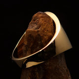 Excellent crafted Men's red Outlaw Biker Ring Diamond 1% - Solid Brass - BikeRing4u