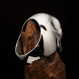 Excellent crafted Men's Alien Visitor Ring Extra Terrestrial Face - Sterling Silver - BikeRing4u