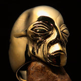Excellent crafted Men's Alien Visitor Ring Extra Terrestrial Face - Solid Brass - BikeRing4u