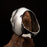 Excellent crafted Men's Alien Visitor Ring Extra Terrestrial Face - Sterling Silver - BikeRing4u