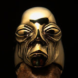 Excellent crafted Men's Alien Visitor Ring Extra Terrestrial Face - Solid Brass - BikeRing4u