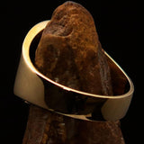 Excellent crafted shiny ancient green Men's Inca Sun Aztec Pinky Ring - solid Brass - BikeRing4u