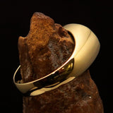 Perfectly crafted oval Initial Men's Pinky Ring green SON one word - Solid Brass - BikeRing4u