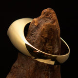 Perfectly crafted oval Initial Men's Pinky Ring green SON one word - Solid Brass - BikeRing4u