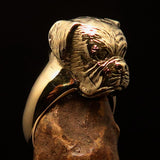 Perfectly crafted Men's Boxer Dog Pinky Ring - solid Brass - BikeRing4u