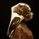 Perfectly crafted Men's Boxer Dog Pinky Ring - solid Brass - BikeRing4u