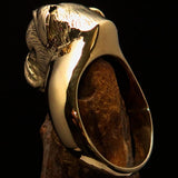 Perfectly crafted Men's Boxer Dog Pinky Ring - solid Brass - BikeRing4u