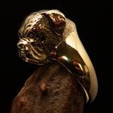 Perfectly crafted Men's Boxer Dog Pinky Ring - solid Brass - BikeRing4u