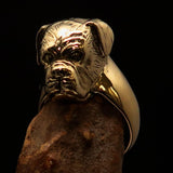 Perfectly crafted Men's Boxer Dog Pinky Ring - solid Brass - BikeRing4u