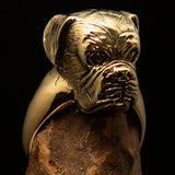 Perfectly crafted Men's Boxer Dog Pinky Ring - solid Brass - BikeRing4u