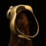 Perfectly crafted Men's grinning Frog Pinky Ring - solid Brass - BikeRing4u