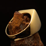 Excellent crafted Men's Franciscan green Corona Cross Pinky Ring - solid Brass - BikeRing4u