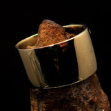 Excellent crafted Outlaw red 1% Jolly Roger Skull Band Ring - solid Brass - BikeRing4u