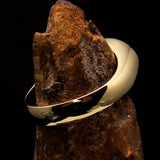 Perfectly crafted oval Initial Men's Pinky Ring red SON one word - Solid Brass - BikeRing4u