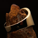 Excellent crafted round Men's black Treble Clef Pinky Ring - Solid Brass - BikeRing4u