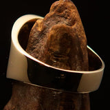 Excellent crafted round Men's black Treble Clef Pinky Ring - Solid Brass - BikeRing4u