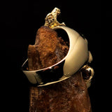 Excellent crafted Men's red 1% Snake Skull Outlaw Biker Ring - solid Brass - BikeRing4u