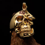 Excellent crafted Men's red 1% Snake Skull Outlaw Biker Ring - solid Brass - BikeRing4u