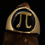 Excellent crafted Men's black Greek Letter PI Pinky Ring - Solid Brass - BikeRing4u