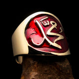 Perfectly crafted Men's red Muhammad Muslim Pinky Ring - solid Brass - BikeRing4u