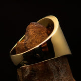 Excellent crafted Men's black Yin Yang Pinky Ring - Solid Brass - BikeRing4u