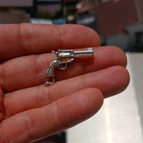 Revolver Silver Pendant, Sterling Silver Western Gun Pendant, Excellent Details hallmarked 925