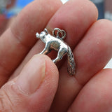 Fox Silver Pendant, Sterling Silver Fox Pendant, Excellent Details - hallmarked 925