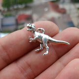 T-Rex Silver Pendant, Sterling Silver T-Rex Pendant, T-Rex Charm, Excellent Details - hallmarked 925