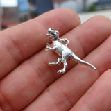 T-Rex Silver Pendant, Sterling Silver T-Rex Pendant, T-Rex Charm, Excellent Details - hallmarked 925