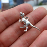 T-Rex Silver Pendant, Sterling Silver T-Rex Pendant, T-Rex Charm, Excellent Details - hallmarked 925