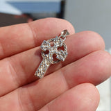 Celtic Runes Cross Silver Pendant, shiny Sterling Silver Pendant, Celtic Cross amulet