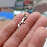 Sickle Silver Pendant, Sterling Silver Druid Sickle Pendant, Sickle Silver Charm, Excellent Details - hallmarked 925