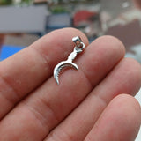 Sickle Silver Pendant, Sterling Silver Druid Sickle Pendant, Sickle Silver Charm, Excellent Details - hallmarked 925
