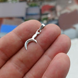Sickle Silver Pendant, Sterling Silver Druid Sickle Pendant, Sickle Silver Charm, Excellent Details - hallmarked 925
